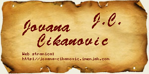 Jovana Čikanović vizit kartica